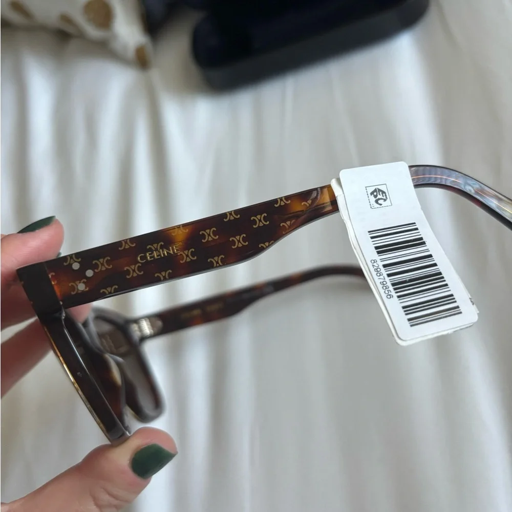 NWT Celine triomphe logo sunglasses brown havana - Picture 10 of 16